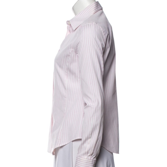 Loro Piana Striped Long Sleeve Button-Up Top / Size: IT42,US8 - Picture 2 of 4